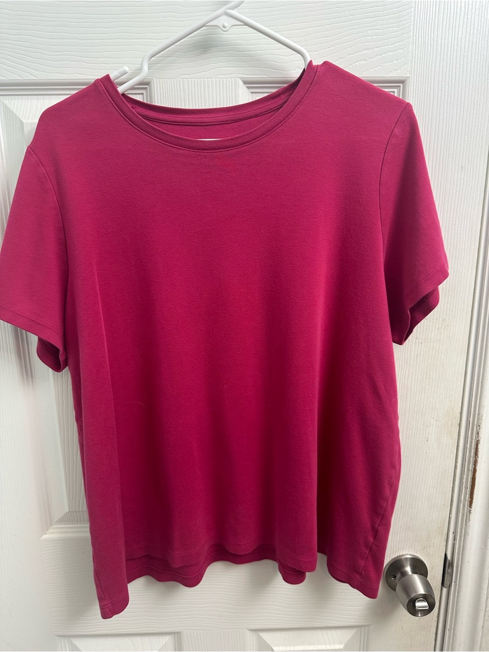 Coldwater Creek Basic Short Sleeve Tee in Raspberry XL